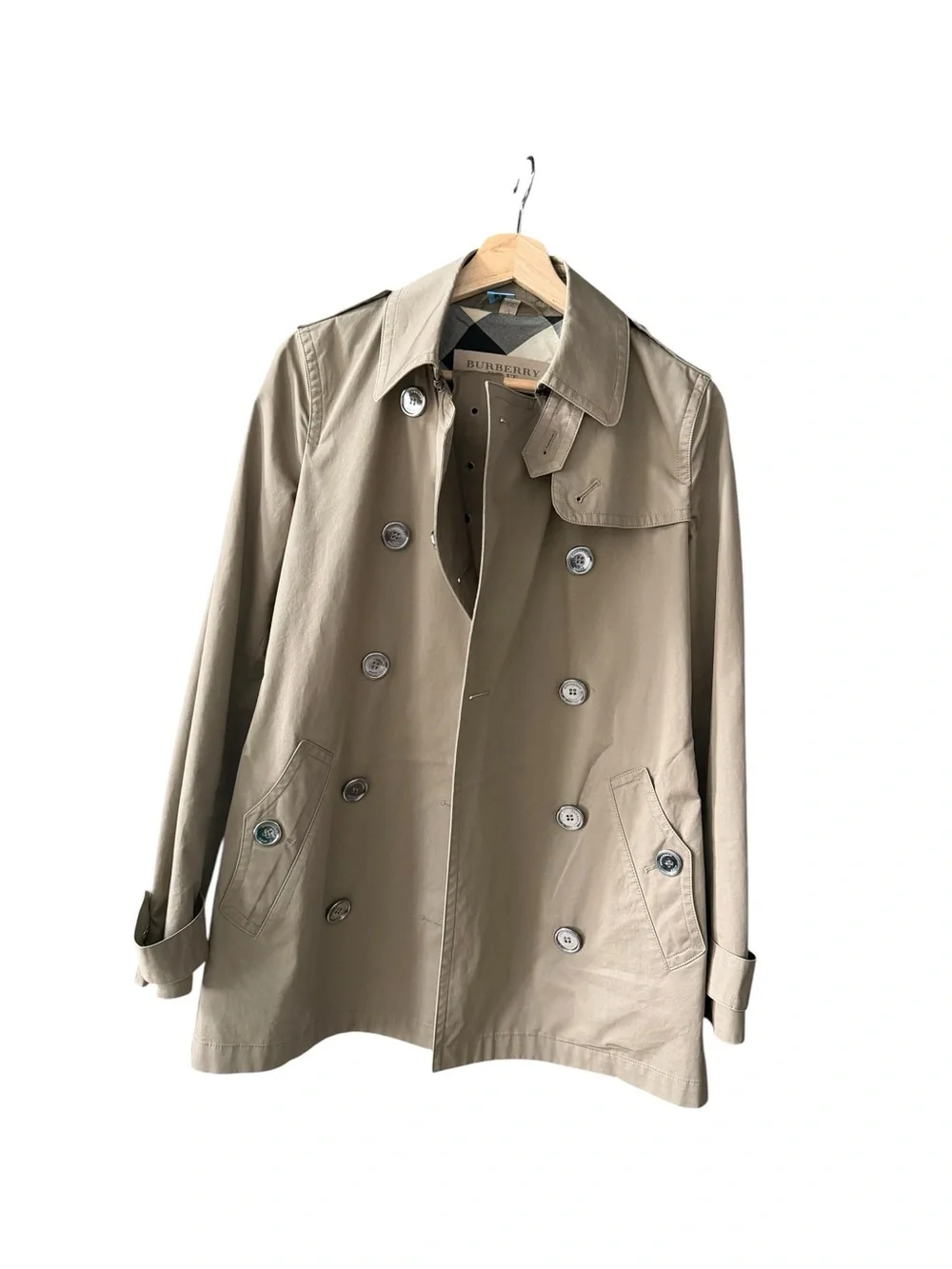 Burberry Brit Double Breasted Trench Coat- khaki olive - Picture 3 of 12